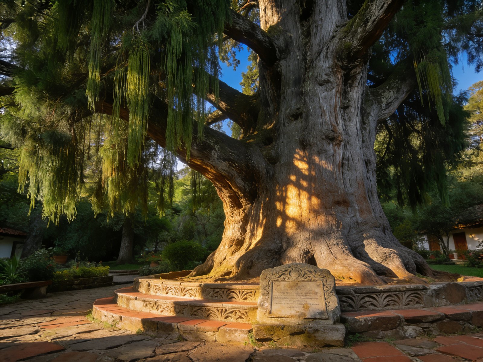 Ahuehuete de 600 años en el Parque El Pino, Santa María Ahuacatlán, Valle de Bravo